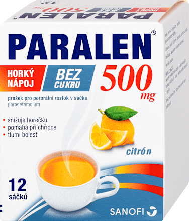 horký nápoj bez cukru 500mg Citrón Paralen