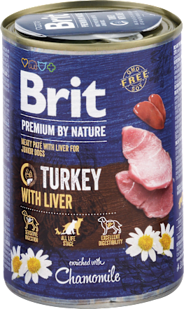 Krmivo pre mladé psy Premium By Nature morčacie mäso s pečienkou Brit