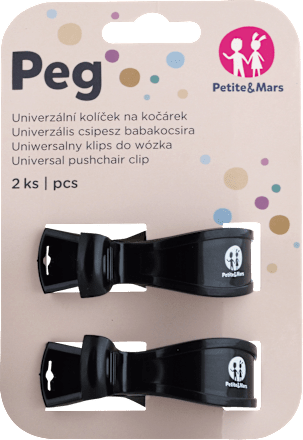 Univerzálny štipec na kočík Peg - Black Petite&Mars