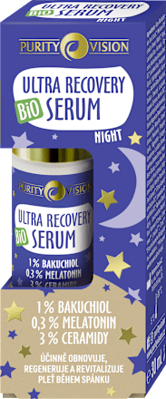 Nočné pleťové sérum Ultra Recovery 1 % Bakuchiol, 0,3 % Melatonin, 3 % Ceramidy Purity Vision