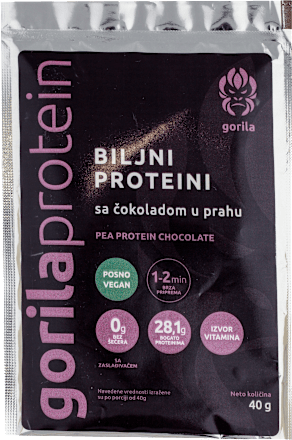 BILJNI PROTEIN - sa čokoladom u prahu gorilaprotein