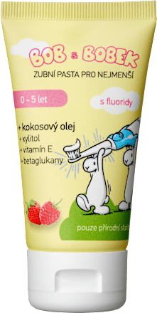 Detská zubná pasta pre najmenších s príchuťou jahody a maliny, 0-5 rokov BOB & BOBEK