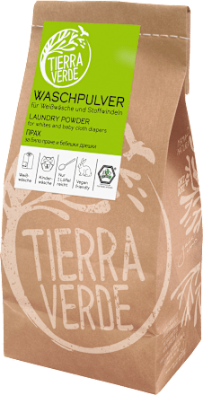 Прах за бяло пране и бебешки дрешки, 56 пранета TIERRA VERDE