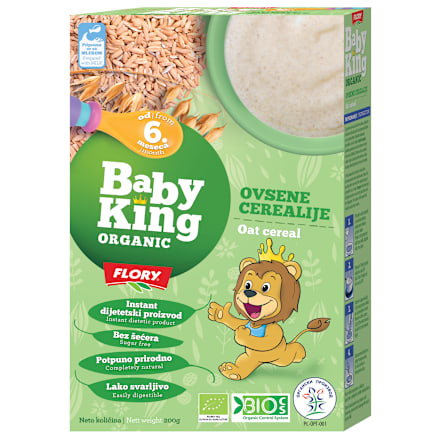 ORGANIC Ovsene cerealije, 6+ meseci Baby King