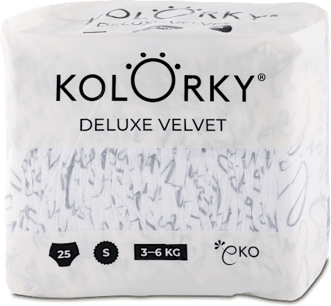 Plienky Deluxe Velvet veľkosť S (3 - 6 kg)  Kolorky