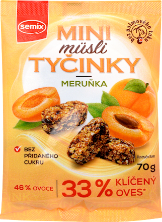 mini müsli tyčinky s meruňkami Semix