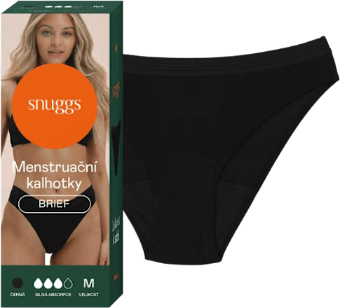 menstruační kalhotky Brief, velikost M, černé snuggs