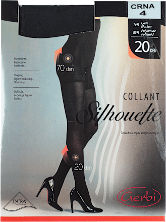 Silhouette hulahopke, 20 DEN, crna boja, veličina 4 Gerbi