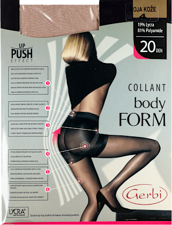 BODY FORM hulahopke 20 DEN, boja kože, veličina 4 Gerbi
