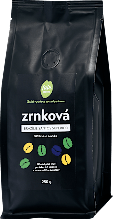 zrnková káva arabika Brazílie Santos Superior fair OBCHOD