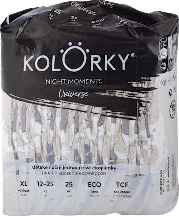 Plienky Night Moments veľkosť XL (12 - 25 kg) - Universe Kolorky