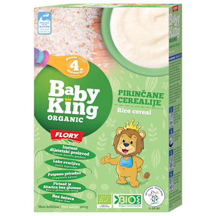  ORGANIC pirinčane cerealije, od 4. meseca Baby King