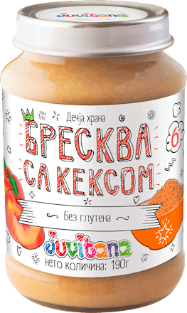 Dečija kašica - breskva sa keksom, od 6. meseca  juvitana