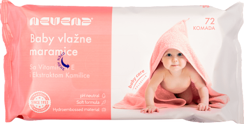 Baby vlažne maramice, roze nevena