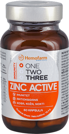 ONE TWO THREE ZINC ACTIV kapsule Hemofarm