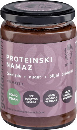 PROTEINSKI NAMAZ - čokolada+nugat+biljni proteini gorilaprotein