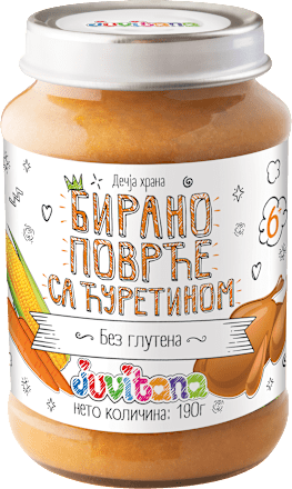 Dečija kašica - birano povrće sa ćuretinom, od 6. meseca juvitana