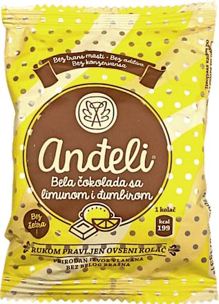 Rukom pravljen ovseni kolač - bela čokolada sa limunom i đumbirom  anđeli