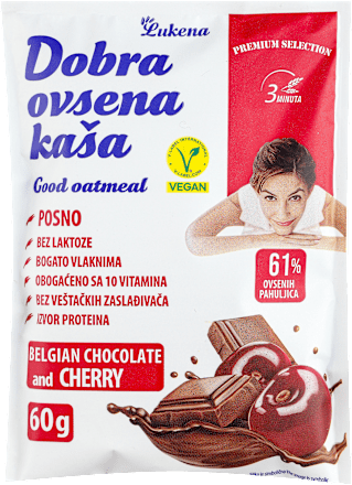 Ovsena kaša - belgijska čokolada i kisela višnja Dobra ovsena kaša