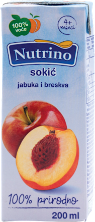 Sok od jabuke i breskve, 4+ mj. Nutrino