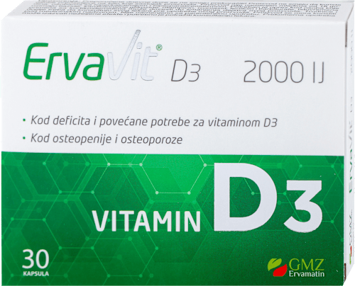 Vitamin D3 kapsule - 2000 IJ Ervamatin