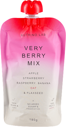 VERY BERRY MIX pire -  jabuka, jagoda, malina, banana, ovas i laneno seme Nutrino Lab