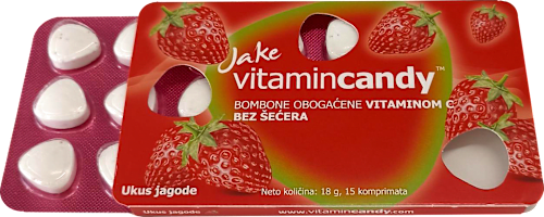 Vitaminske bombone s okusom jagode, 15 kom. Jake