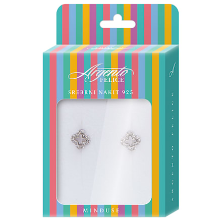 FELICE M1 srebrne minđuše - detelina  Argento FELICE