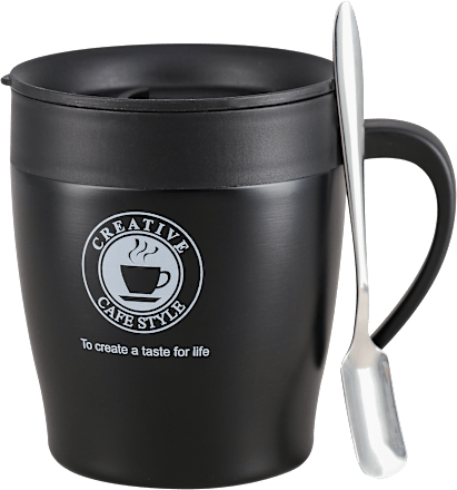 Termos šolja za kafu sa kašikom - crna, zapremina: 330 ml Nexus