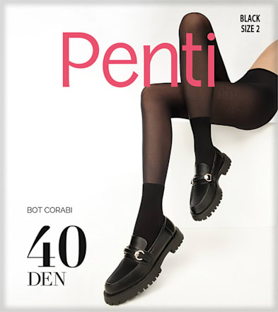 Чорапогащник Bot Corabi, черен, 40 DEN, размер 2-M Penti