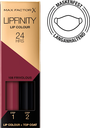Lipfinity karmin – 108 Frivolous MAX FACTOR