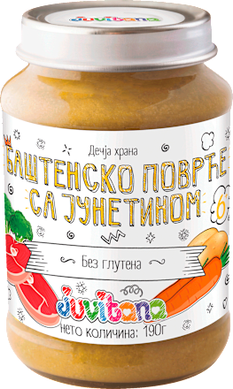 Dečija kašica - baštensko povrće sa junetinom, od 6. meseca juvitana