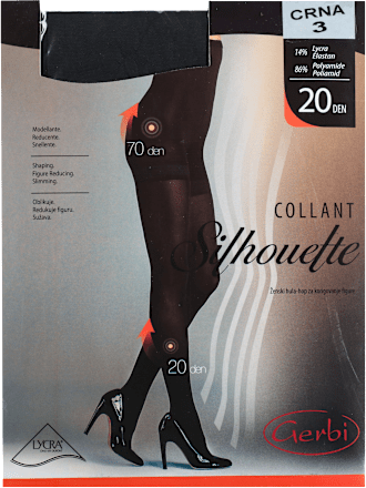 Silhouette hulahopke, 20 DEN, crna, veličina 3 Gerbi