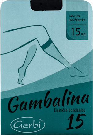 Gambalina dokolenice, 15 DEN, crna boja Gerbi