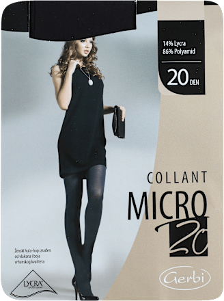 COLLANT MICRO 20 DEN crne hulahopke - veličina 4 Gerbi