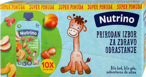 Voćni pire, jabuka, breskva, jagoda i malina, od 8. meseca Nutrino