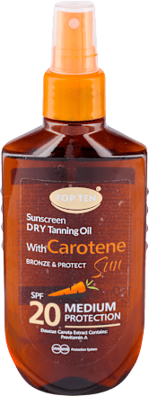 BRONZE&PROTECT Carotene Sun suvo ulje za zaštitu od sunca, SPF20 TOP TEN