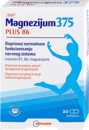 MAGNEZIJUM 375plus B6 kapsule INPHARM