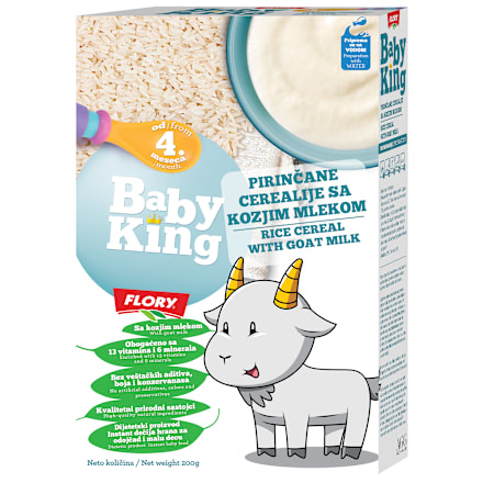 PIRINČANE CEREALIJE SA KOZIJIM MLEKOM, od 4. meseca Baby King