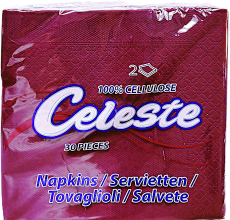 Ubrusi, 2-slojni, bordo, 33 x 33 cm Celeste