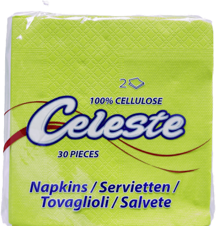 Ubrusi – zeleni, 2-slojni, 33 x 33 cm Celeste