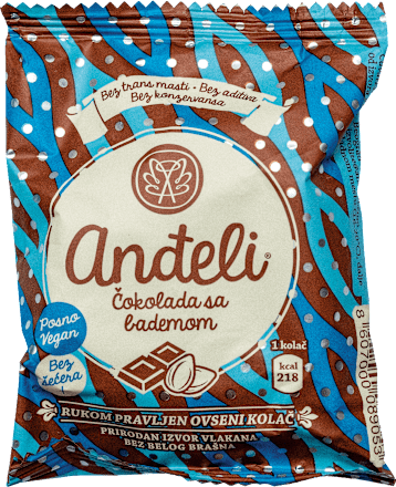 Ovseni kolač - čokolada s bademima anđeli