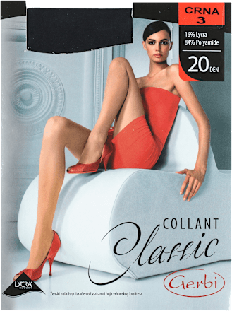 COLLANT Classic 20 DEN crne hulahopke - veličina 3 Gerbi