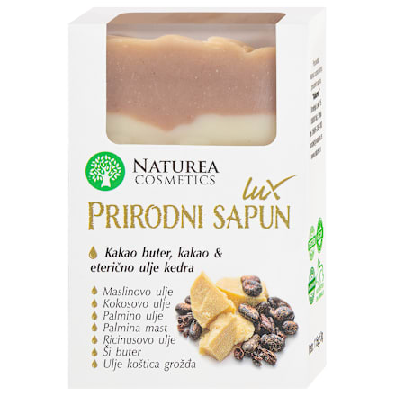 Lux PRIRODNI sapun - kakao buter, kakao & eterično ulje kedra  NATUREA COSMETICS