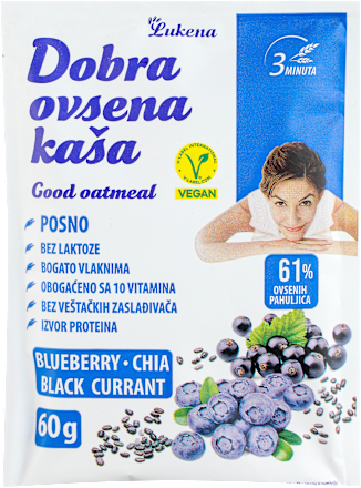 Ovsena kaša - borovnica, čia seme i crna ribizla Dobra ovsena kaša