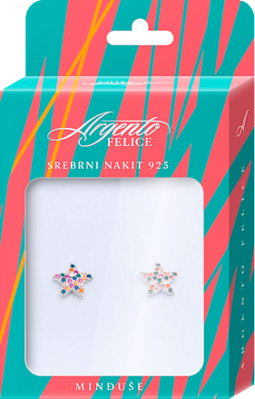 FELICE AF M3 srebrne minđuše - zvezda tuti fruti Argento FELICE