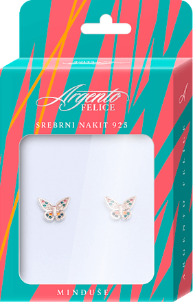 FELICE M4 minđuše - leptir tuti fruti Argento FELICE
