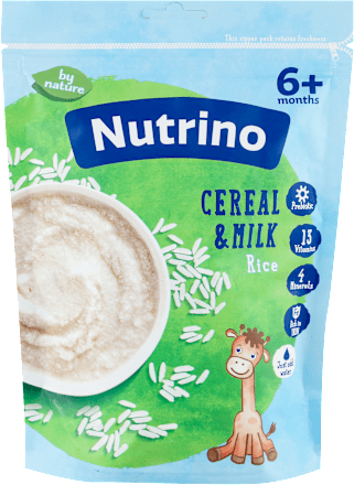 Mlečna instant pirinčana kaša, od 6. meseci  Nutrino