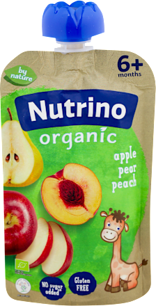 Organic pauč - jabuka, kruška i breskva Nutrino