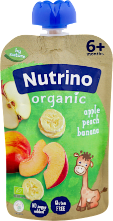 Organic pauč - jabuka, breskva i banana, 6+ meseci Nutrino